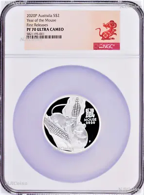 2020 Australia PROOF Silver Lunar Year Of The MOUSE NGC PF70 2oz $2 Coin Series3 • $259.99