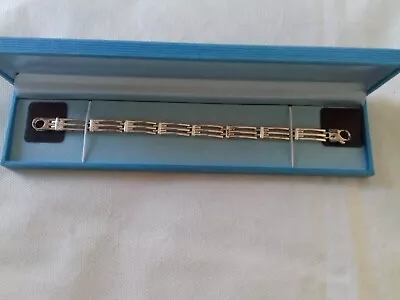 £55 • Buy Silver Bar Gate Bracelet Boxed