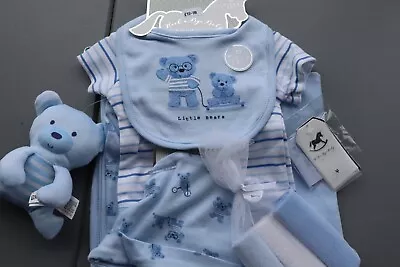 BNWT - Rock A Bye Baby Boutique - 10 Piece Gift Set For Baby Boy - 0- 3 Months • £19.99