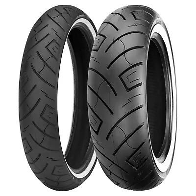 [130/70B18 180/55B18] Shinko SR777 Whitewall Motorcycle Tire Set • $367.52