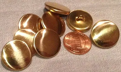 $6.49 • Buy 8 Shiny Polished Brass Tone Metal Shank Buttons Hollow Puffed 3/4  19mm # 7474