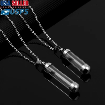 $8.29 • Buy Screw Cap Glass Vial Necklace Lucky Charm Perfume Jars Wishing Bottle Pendant