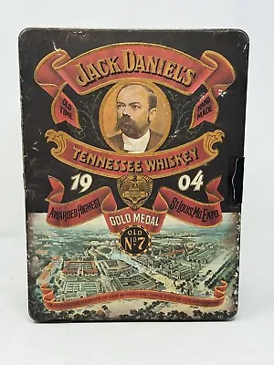 Vintage Jack Daniels 1904 Gold Medal No.7 Tennessee Whiskey Tin Box W/ 2 Tumbler • $34.97