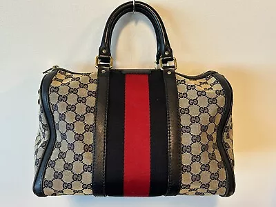 Gucci Supreme GG Logo Speedy Medium Web Joy Boston Bag Handbag *Entrupy Verified • $199.98