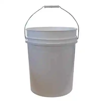 5 Gallon Plastic Bucket Heavy Duty White Paint Pail Storage Buckets 10-Pack • $40.46