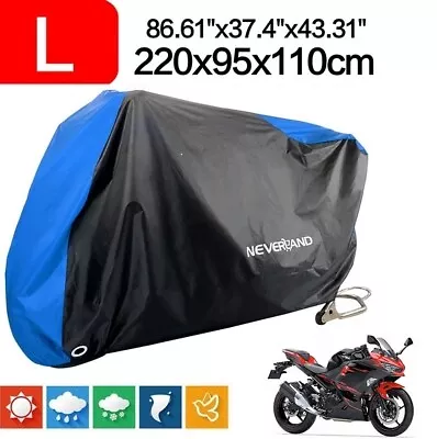 Motorcycle Bike Scooter Cover Waterproof Outdoor Sun Rain Dust UV Protector L • $16.79