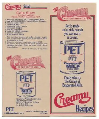 $15 • Buy Pet Evaporated Milk - 1978 Recipe Pamphlet - Pet Inc., St Louis, Missouri