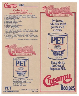 $15 • Buy Pet Evaporated Milk - 1978 Recipe Pamphlet - Pet Inc., St Louis, Missouri