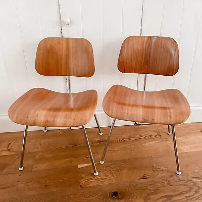 2 Rare Walnut DCM Eames Chairs Herman Miller Excellent Condition London • £1300