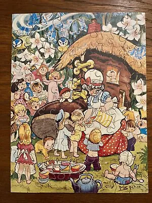 Rare Vintage 1970s Victory 80 Piece Wooden Jigsaw Puzzle Old Woman Nursery Rhyme • £19.90
