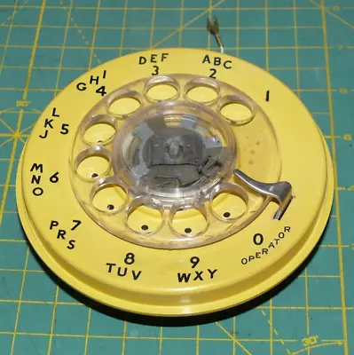 VINTAGE 1979 WESTERN ELECTRIC 9CA YELLOW ROTARY TELEPHONE DIAL Lot#T101 • $24.95