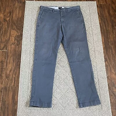 J Crew Pants Mens 32x32(31) Blue Sutton Chinos Straight Flat Front Dress Pants • $18.98