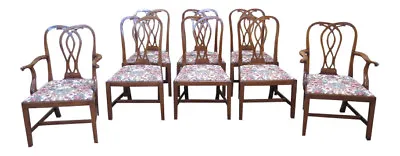 L45833E: Set Of 8 KITTINGER Colonial Williamsburg Mahogany Dining Room • $5195