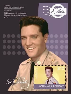 Antigua & Barbuda 2015 - Elvis Presley GI Blues - Sheetlet - MNH • $8.50