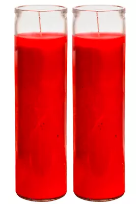 Prayer Candles - Red Wax Candle (2 Pc) Unscented Glass Candle Set - Jar Candles • $16.95