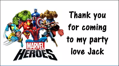 £2.30 • Buy Personalised 48 Marvel Superheros Stickers Labels Party Bag Sweet Cones ThankYou