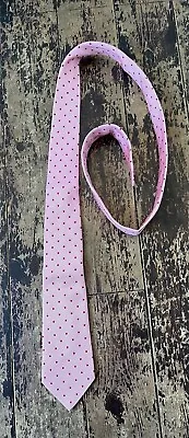 DAKS London Silk Tie Pink Red Office Races Occasion  • £10.99