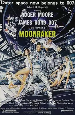 MOONRAKER Movie POSTER 27 X 40 Roger Moore Lois Chiles Richard Kiel AA • $24.95