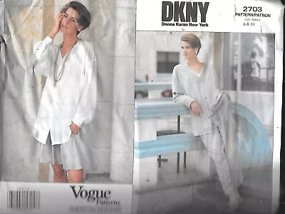 Vintage Vogue #2703 DKNY Misses' Jacket Shirt Pants & Shorts - Size 6-10 UNCUT • $15