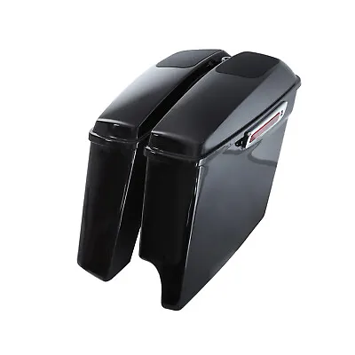 2-into-1 Right Side Exhaust Stretched Saddlebags For 2014-2022 Harley-Davidson • $236