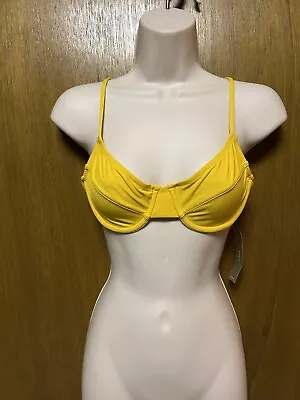 J CREW Size 34A Bikini Swim Top Underwire Bathing Suit YELLOW NEW J23 • $19.99