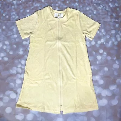 Vintage Stan Herman Yellow Chenille Zipper Swim Cover Up Beach Robe S - NWT • $24.99