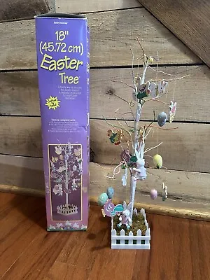 Vintage Easter Unlimited 18  Easter Tree Handpainted Bunnies Eggs Chicks Ducks • $16.99