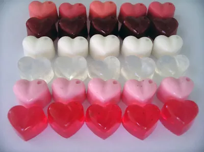 Handmade Mini Heart Soaps Favours  Wedding Guest Gift 4 10 20 50 100 • £4.95