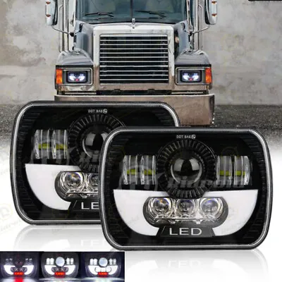 7X6'' 5X7  DRL LED Headlights Sealed Beam For Mack CH CH600 MS300P CS200P Truck • $63.99