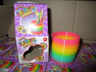 1x LARGE RAINBOW SPRING COIL SLINKY FUN KIDS TOY MAGIC STRETCHY BOUNCING UK • £2.79