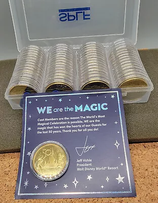 Complete Set Of 58 Disney World 50th Anniversary Golden Medallion Coins • $550