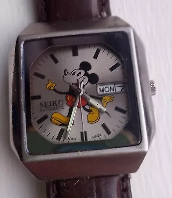 Men's Seiko Disney Mickey Mouse Watch Automatic Spares Or Repairs Only • £14.50