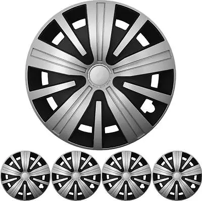 16 Inch 4x Premium Design Hubcaps   Spinel To   Silver/Black • $149.04