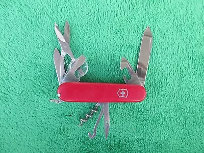 Victorinox Swiss Army SAK Explorer 91mm Folding Knife Multi Tool Red Nice • $38.99