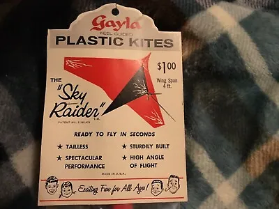 ☆Gayla☆Plastic Kites SKY RAIDER Vintage 1964 NEW • $165