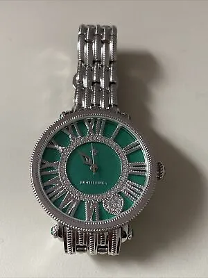 JUDITH RIPKA GREEN LONDON CZ Stainless Steel Watch Size SMALL NEEDS BATTERY • $45