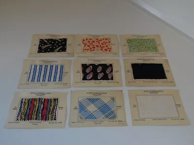 9-1930's Fabric Swatches-mitchell & Church-salesmen's Samples-binghamton Ny #12 • $32.99