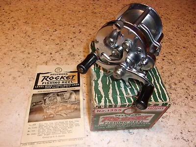 Vintage Pflueger Rocket  No. 1355 Bait Casting Fishing Reel W/Box & Paperwork • $48
