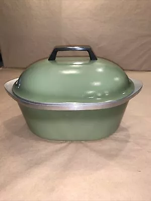 VTG 15” Oval 7 Qt. Avocado Green ALUMINUM CLUB ROASTER DUTCH OVEN PAN Heavy (H) • $45