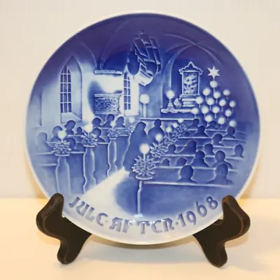 B&G Copenhagen Blue JULE AFTER 1968 - 7  Plate CHRISTMAS IN CHURCH Denmark • $9.95