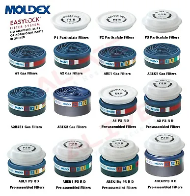 £13.99 • Buy Moldex EasyLock Filters For Moldex Series 7000 & 9000 Masks