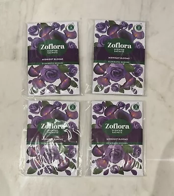 Zoflora Scented Sachets X 4 Eliminates Odours Midnight Blooms New • £6.49