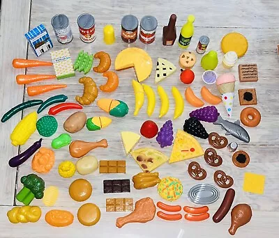 Lot 80 + Toy Pretend Play Food Fruit Vegetables Meat Desserts Snacks Condiments • $9.99