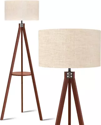LEPOWER Tripod Floor Lamp Mid Century Wood Standing Brown Holder  • $113.23
