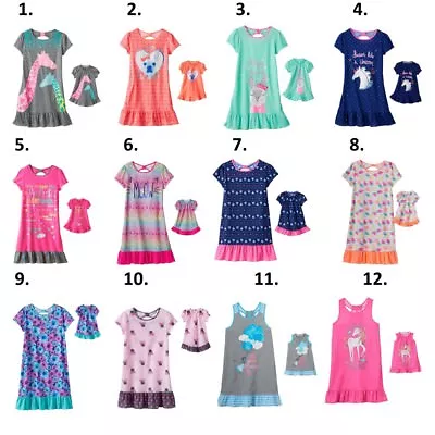 Girl 4-14 And 18  Doll Matching Nightgown Pajamas   • $15.99