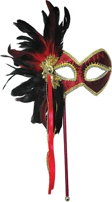 £13.49 • Buy Women Fancy Dress Masquerade Ball Party Adults Feather Face Eye Mask On Stick UK