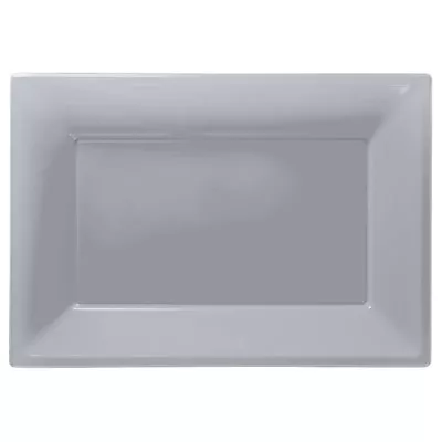 £4.45 • Buy Silver Plastic Serving Platters Tray Party Buffet Food Celebration Wedding 