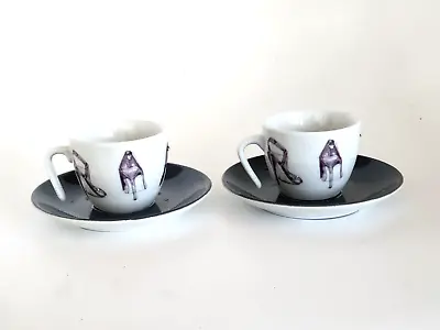 Shoe Lover Espresso Cup+saucer Sets By Verdici Design Rhinestones Pre-owned • $13.53