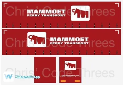 Code 3 Adhesive Trailer Decal Mammoet Ferry Transport 1/50 1/64 1/76 1/87 1/148 • $7.58