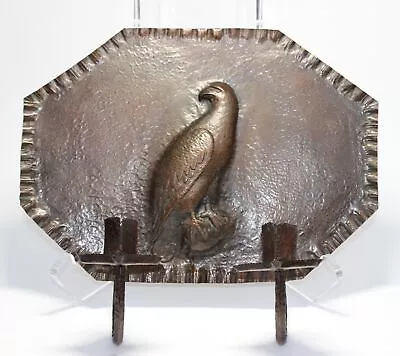 Antique Hammered Copper Wall Candle Sconce With High Relief Eagle • $350